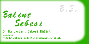 balint sebesi business card